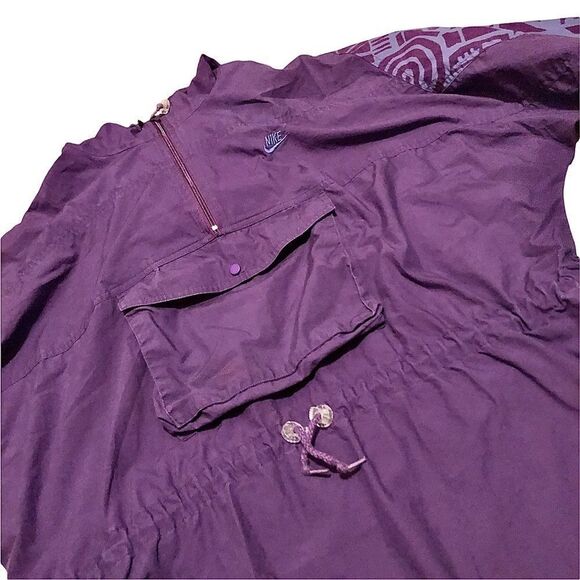 Vintage 80s Nike purple Aztec windbreaker pullover poncho jacket men’s women’s L - Picture 2 of 8